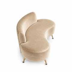 Sofa Cong Flow - Nhung Champagne