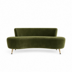 Sofa Cong Flow - Nhung Xanh Olive
