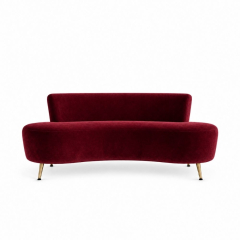 Sofa Cong Flow - Nhung Đỏ Burgundy