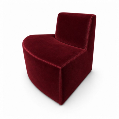 Sofa Module Lưng Nhỏ - Nhung Đỏ Burgundy