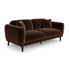Sofa Đôi Lounge - Nhung Nâu Chocolate