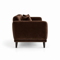 Sofa Đôi Lounge - Nhung Nâu Chocolate