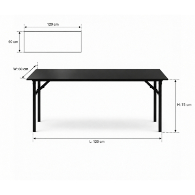 Bàn Sự Kiện Chữ Nhật - 120 × 60 cm