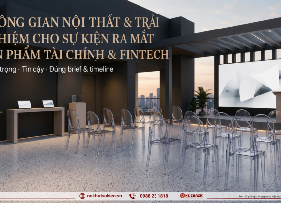 Nội thất & khu trải nghiệm cho lễ ra mắt sản phẩm tài chính & fintech
