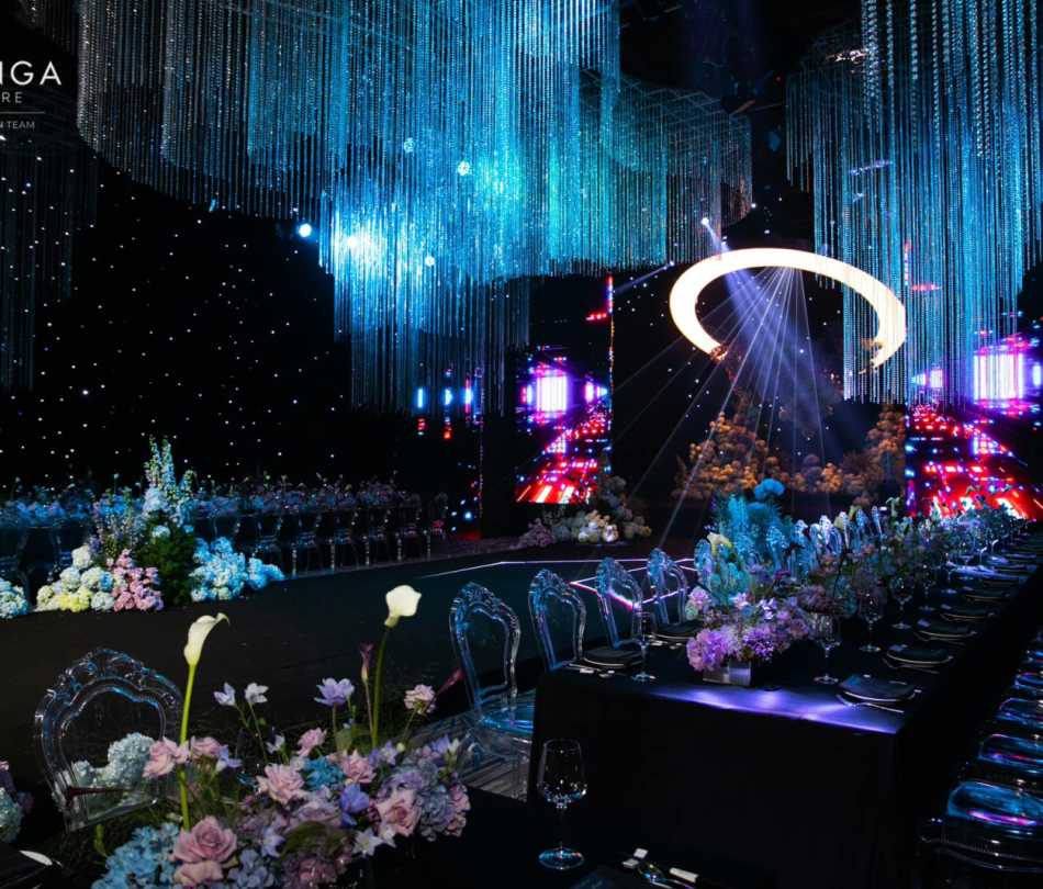 Nội Thất Khu Trình Diễn Show Cưới Starry Moonlight — Linh Nga Couture × JW Academy, TP.HCM