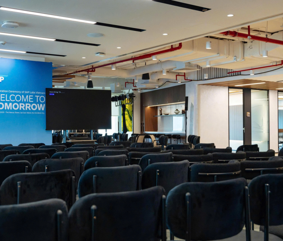Nội thất khu sự kiện SAP Labs Vietnam — Lễ khánh thành, The Nexus Tower, Quận 1, TP.HCM