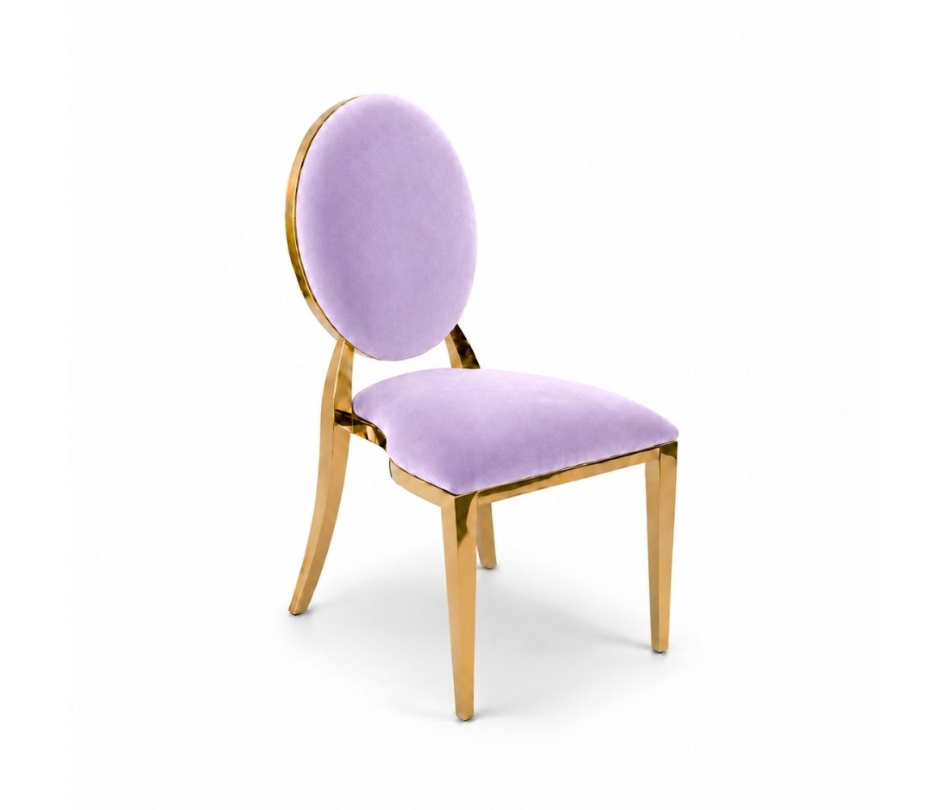 Ghế Louis Banquet Mạ Vàng - Nhung Tím Lilac