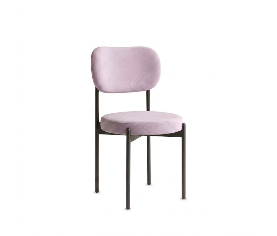 Ghế Velvet Khung Đen - Nhung Tím Lilac