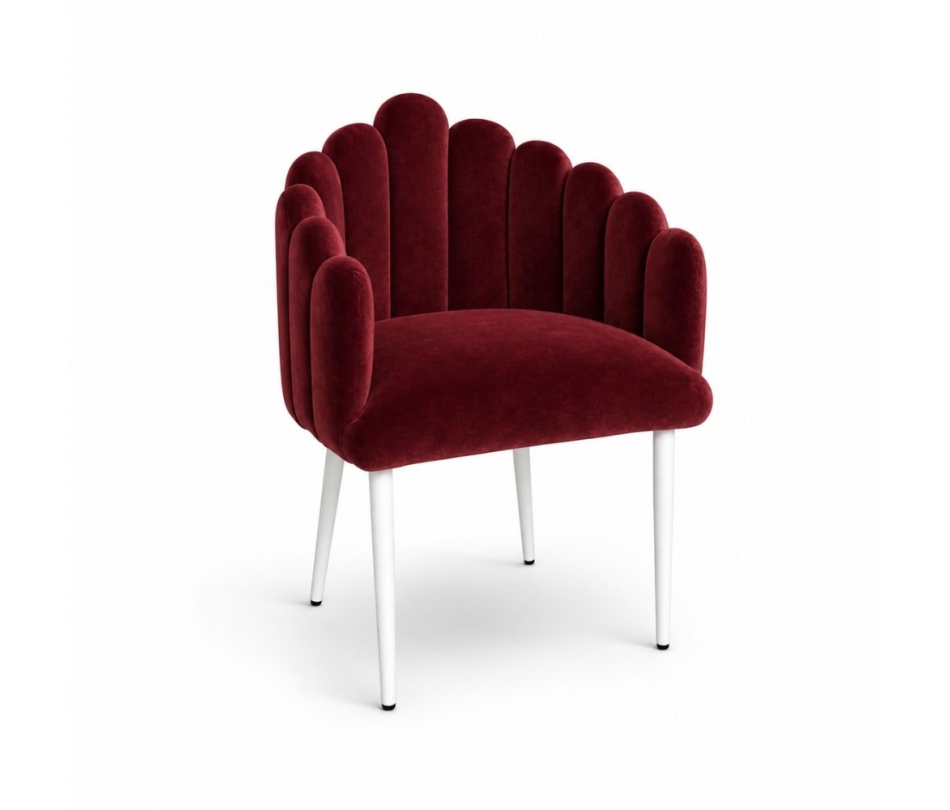 Ghế Bloom Armchair - Nhung Đỏ Burgundy