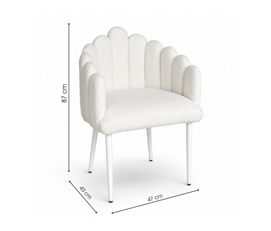Ghế Bloom Armchair - Bouclé Trắng