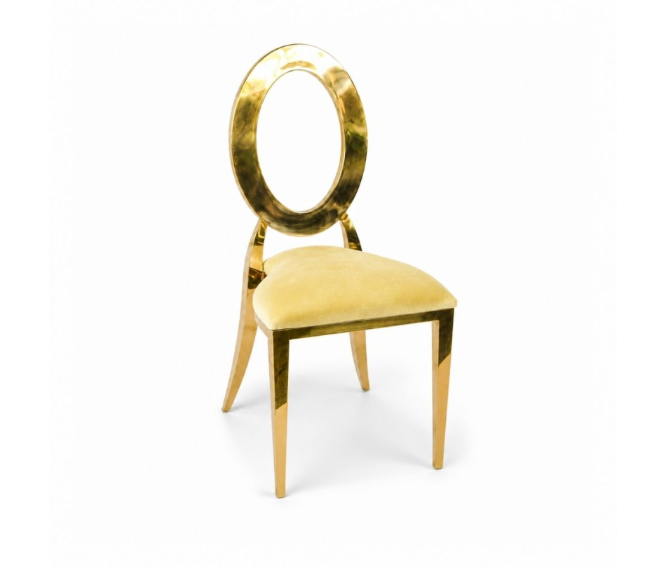 Ghế Louis Oval Mạ Vàng - Nệm Nhung Màu
