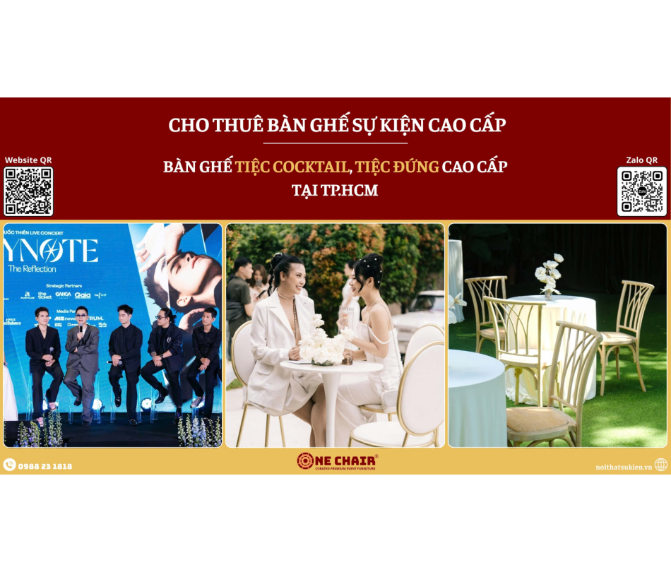 Cho thuê bàn ghế tiệc cocktail, tiệc đứng cao cấp tại TP.HCM