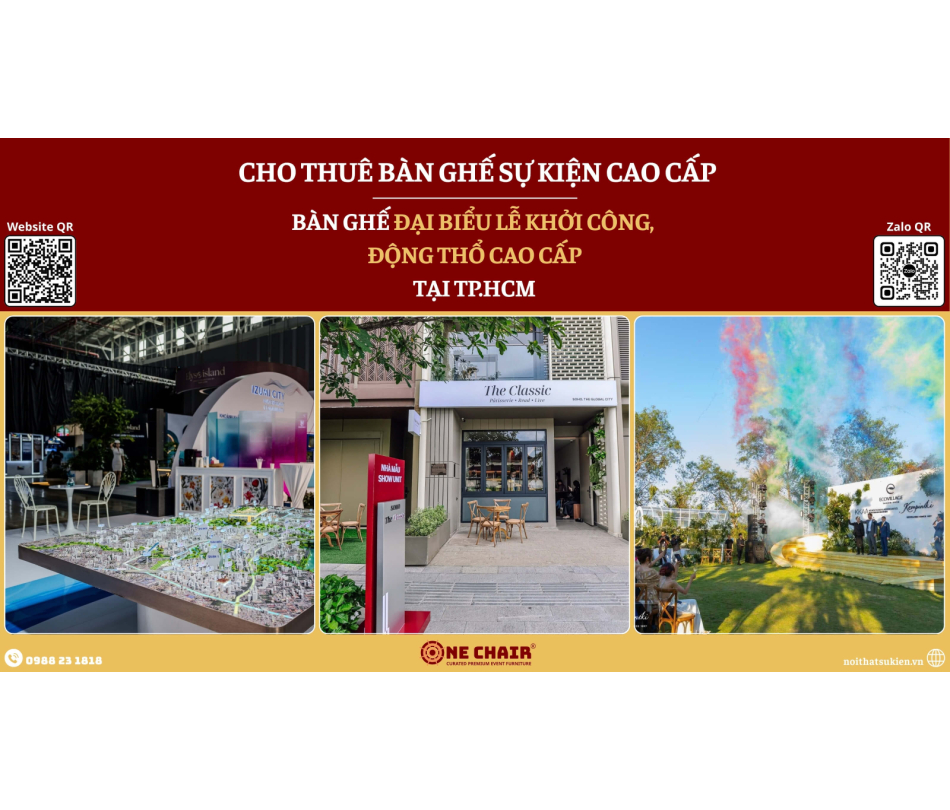 Cho thuê bàn ghế đại biểu lễ khởi công, động thổ cao cấp tại TP.HCM
