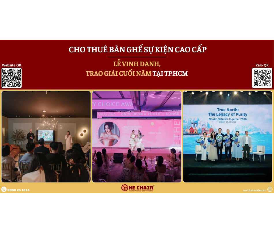 Cho thuê bàn ghế lễ vinh danh, trao giải cuối năm tại TP.HCM