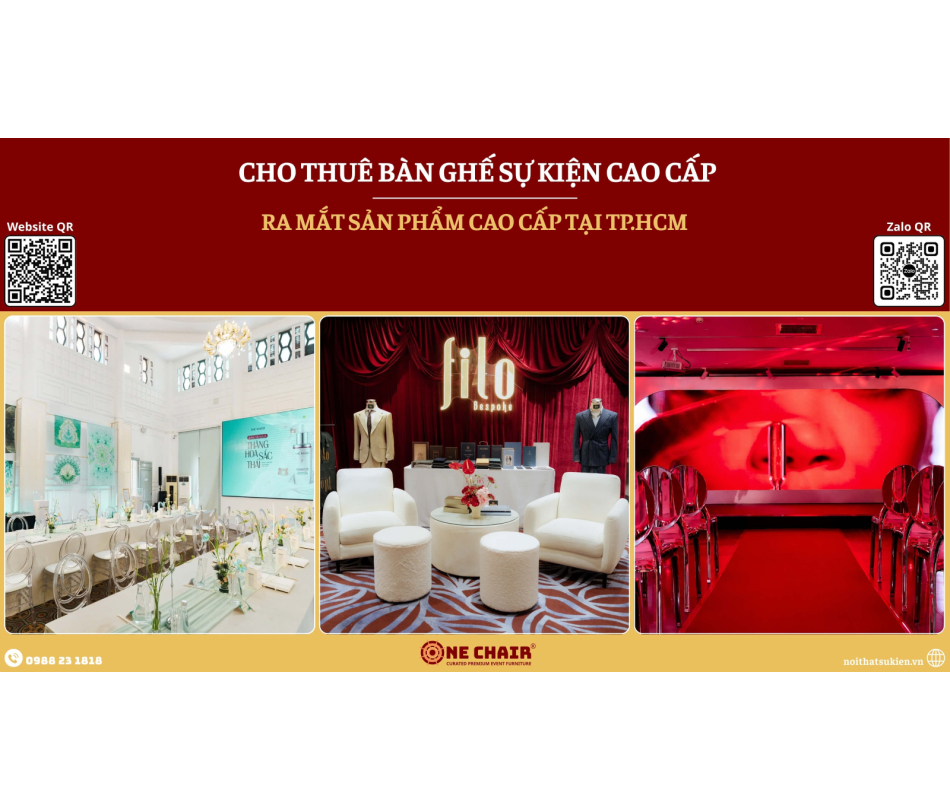 Cho thuê bàn ghế ra mắt sản phẩm cao cấp tại TP.HCM