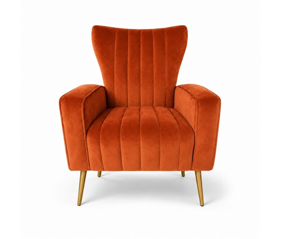 Ghế Sofa Armchair Aria - Nhung Cam Đất