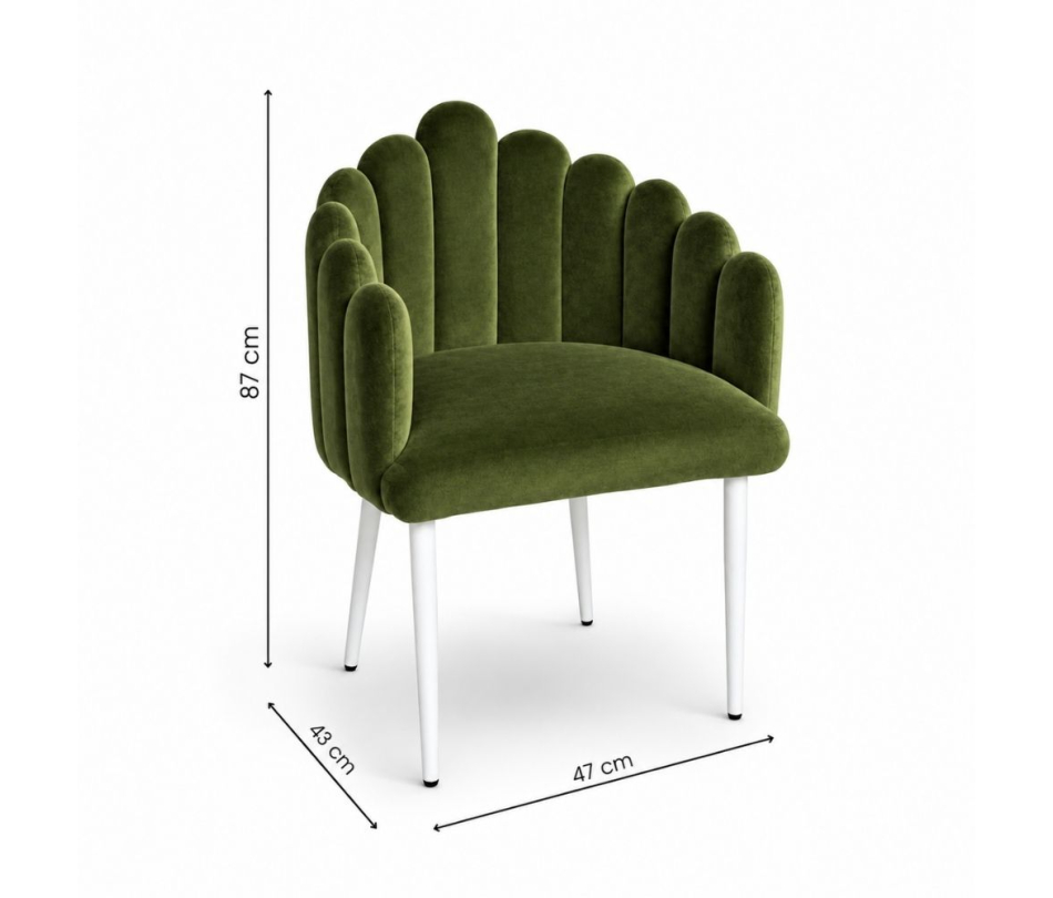Ghế Bloom Armchair - Nhung Xanh Olive