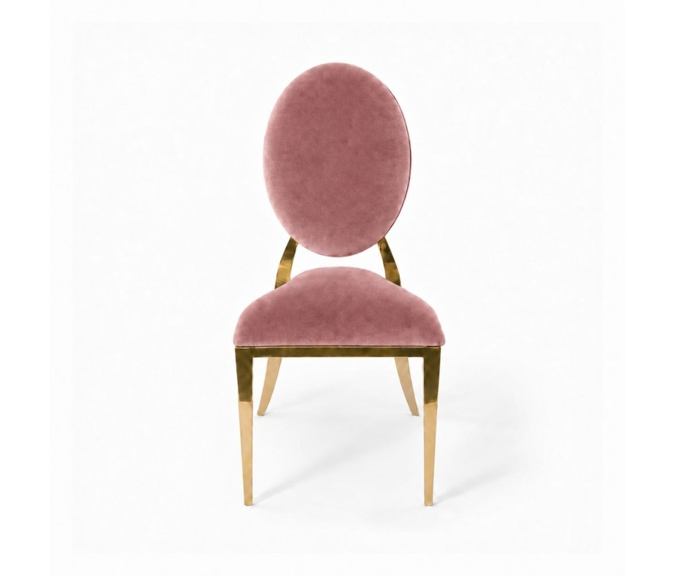 Ghế Louis Banquet Mạ Vàng - Nhung Hồng Dusty