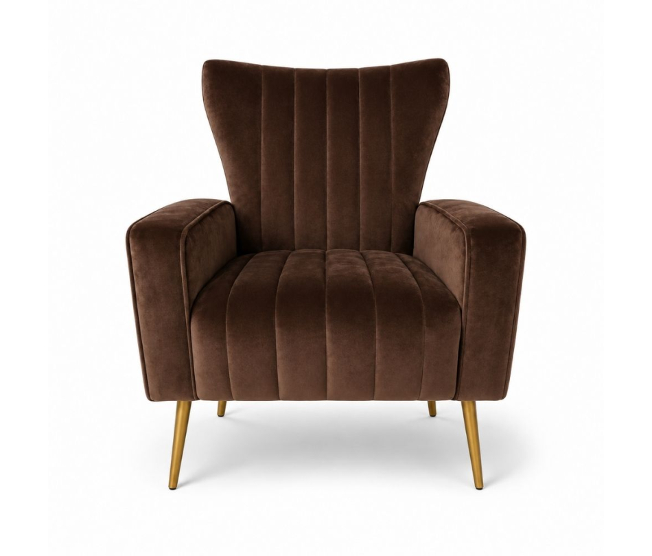 Ghế Sofa Armchair Aria - Nhung Nâu Chocolate
