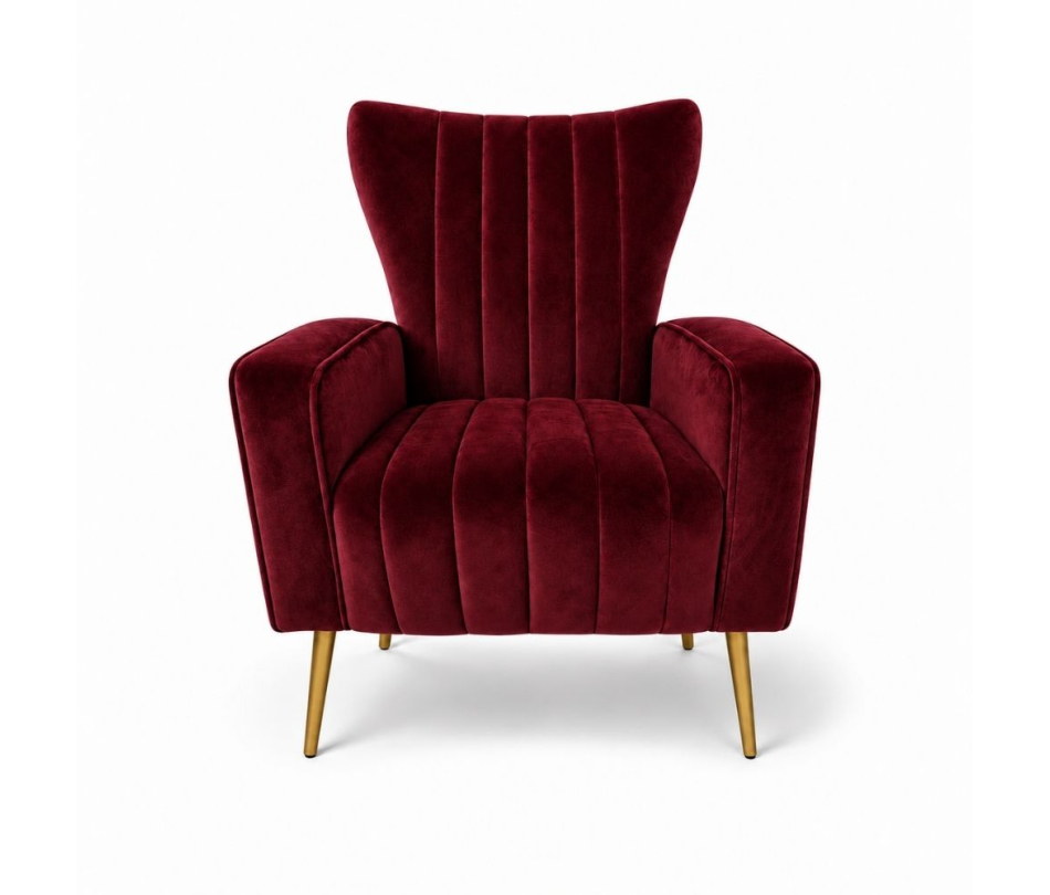 Ghế Sofa Armchair Aria - Nhung Đỏ Burgundy