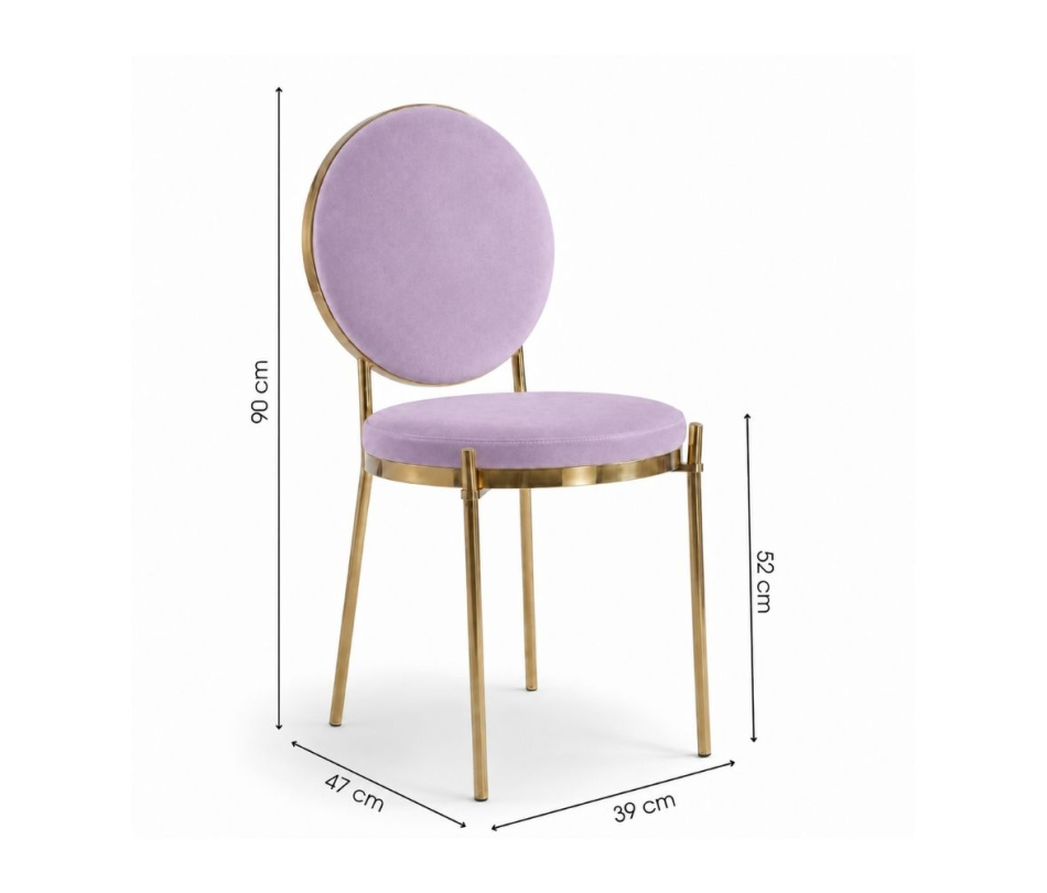 Ghế Moon Mạ Vàng Bóng - Nhung Tím Lilac