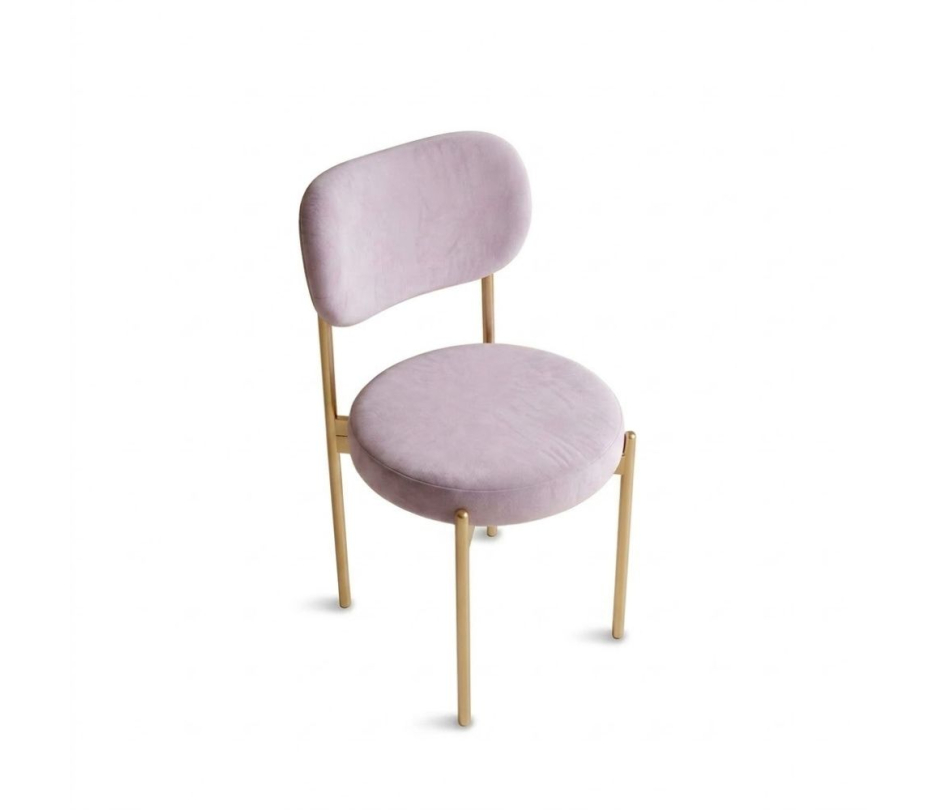 Ghế Velvet Khung Vàng Nhạt - Nhung Tím Lilac