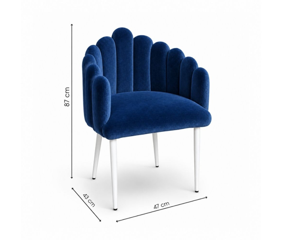 Ghế Bloom Armchair - Nhung Xanh Cobalt