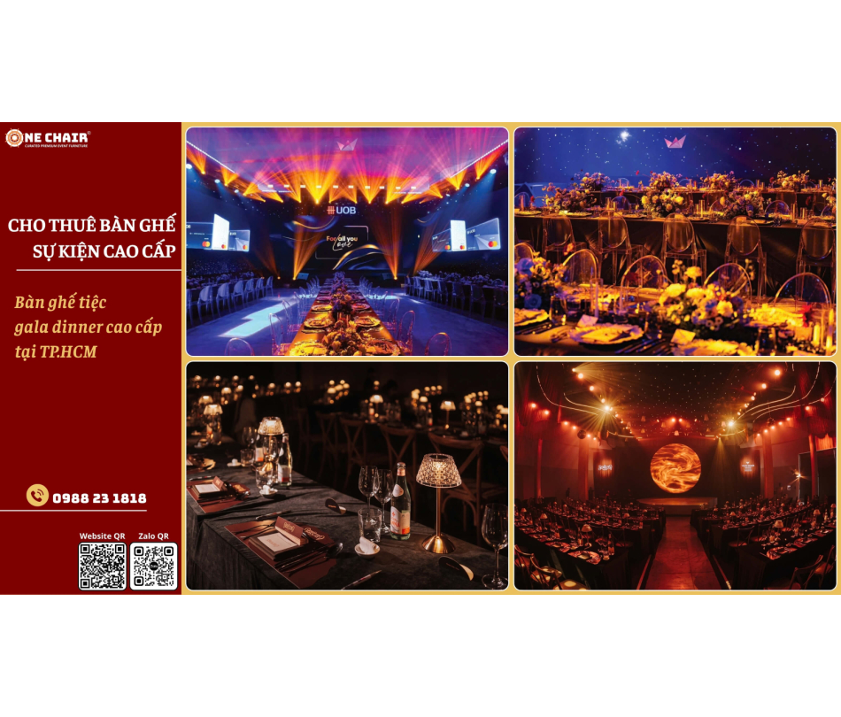 Cho thuê bàn ghế tiệc gala dinner cao cấp tại TP.HCM