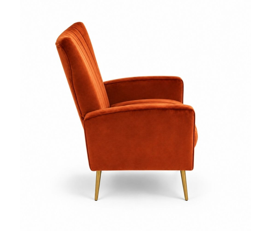 Ghế Sofa Armchair Aria - Nhung Cam Đất