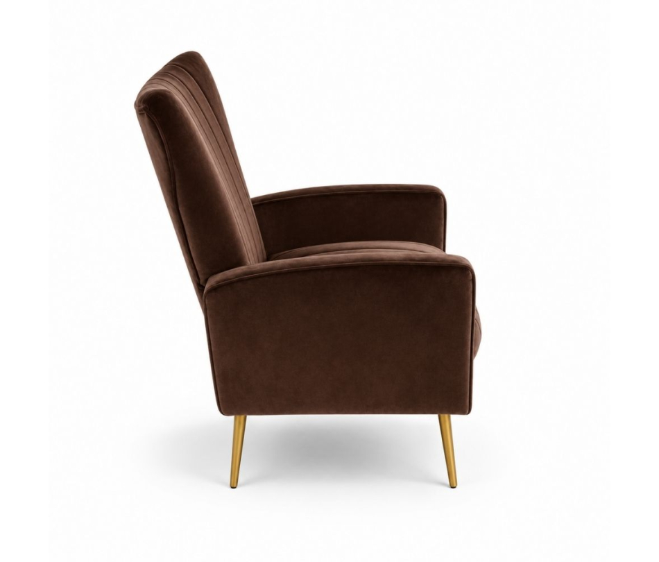Ghế Sofa Armchair Aria - Nhung Nâu Chocolate