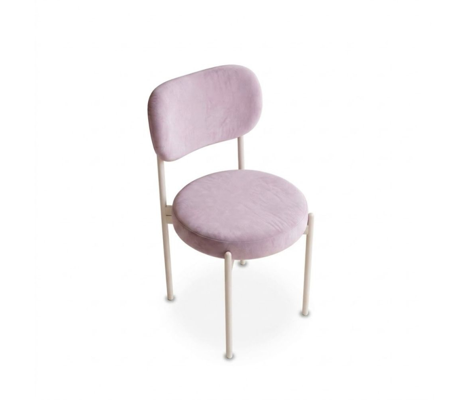 Ghế Velvet Khung Trắng - Nhung Tím Lilac