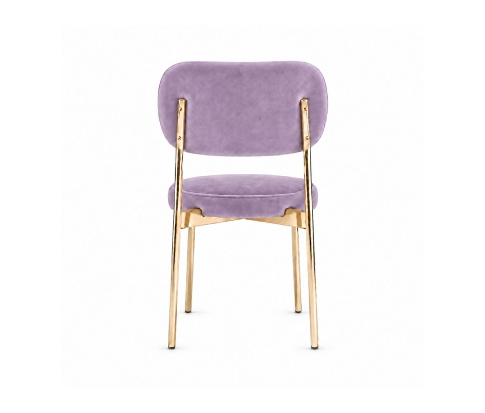 Ghế Velvet Khung Mạ Vàng Bóng - Nhung Tím Lilac