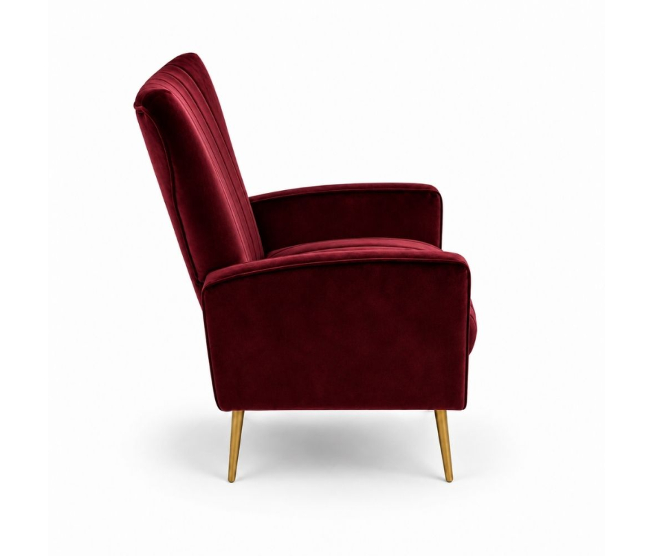 Ghế Sofa Armchair Aria - Nhung Đỏ Burgundy