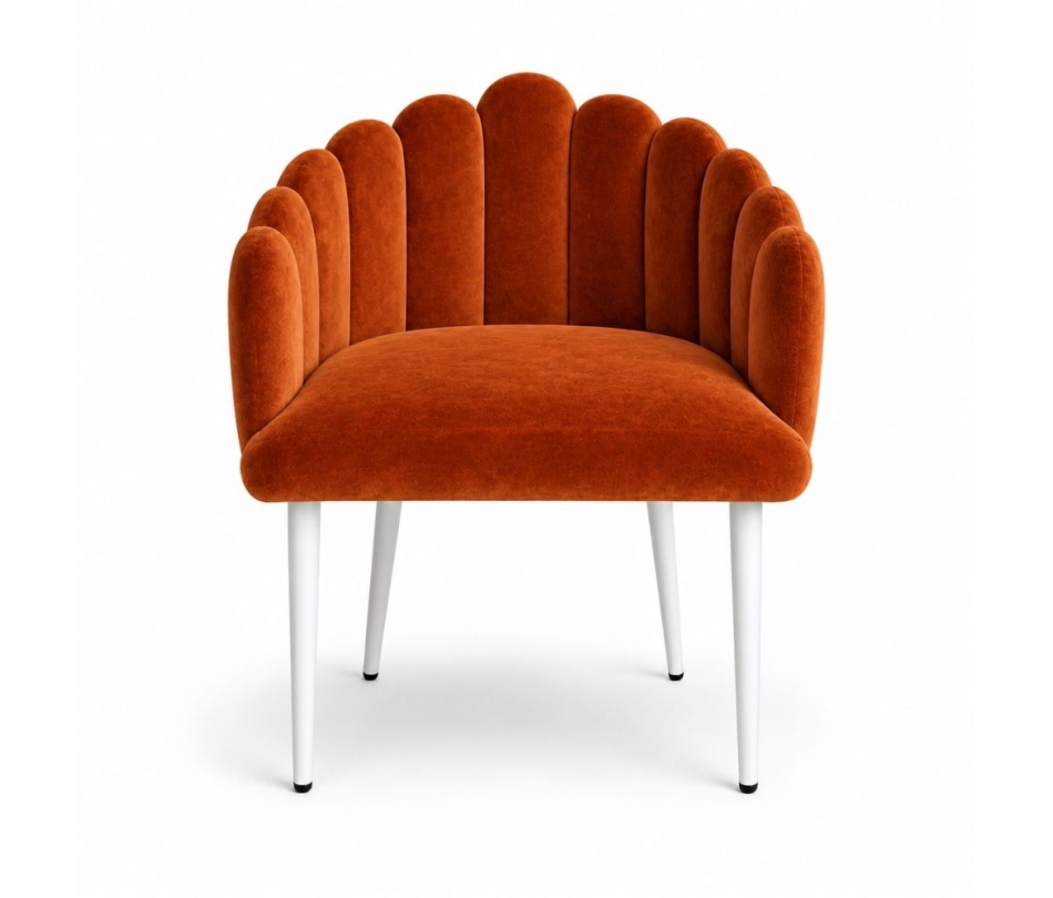 Ghế Bloom Armchair - Nhung Cam Đất