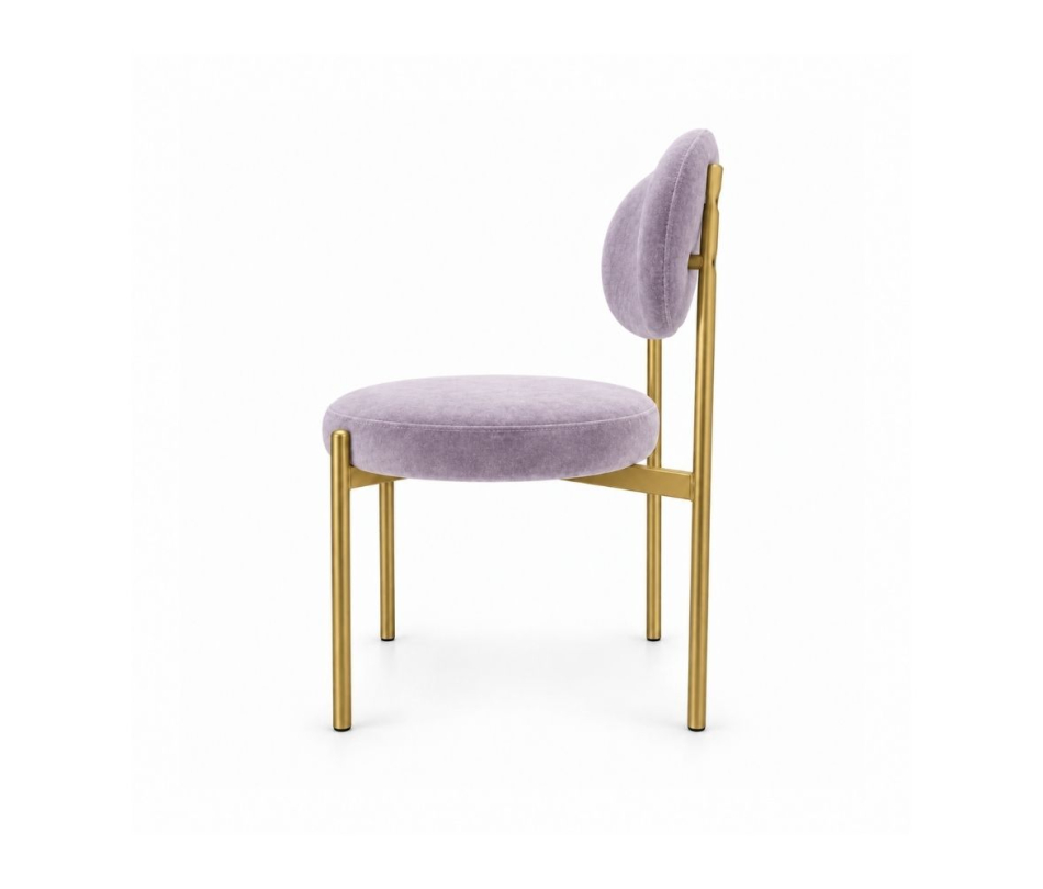 Ghế Velvet Khung Mảnh Vàng Champagne - Nhung Tím Lilac