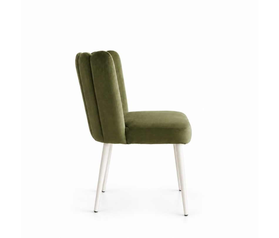 Ghế Nệm Vải Tulip - Xanh Olive
