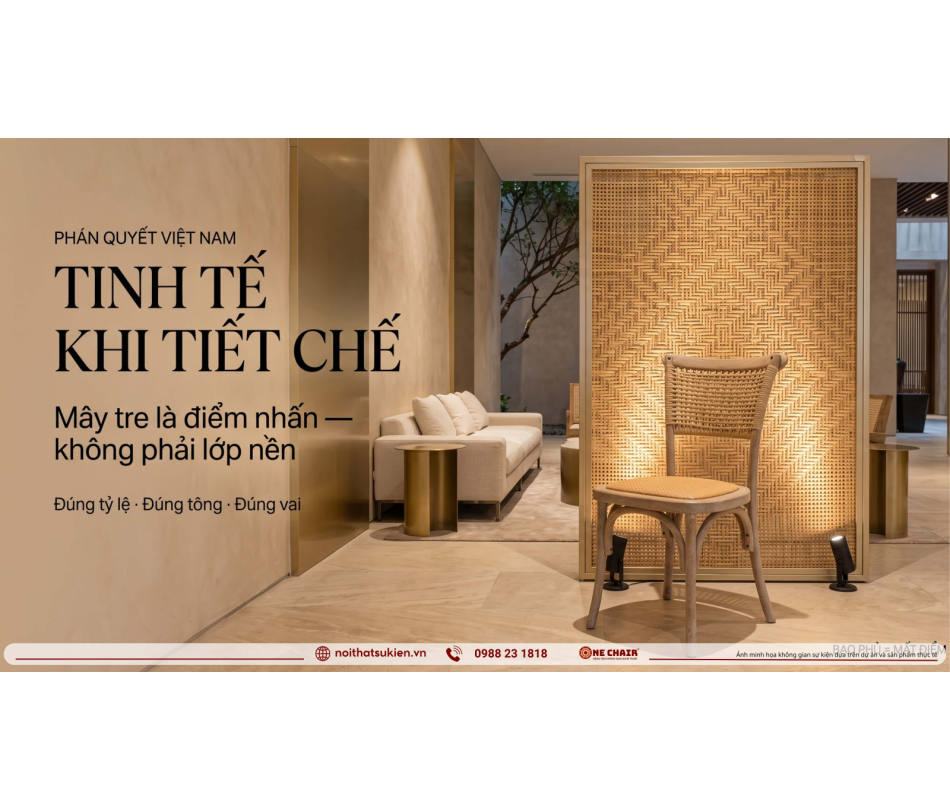 Mây tre đan trở lại sự kiện cao cấp: tinh tế bản địa hay quê mùa?