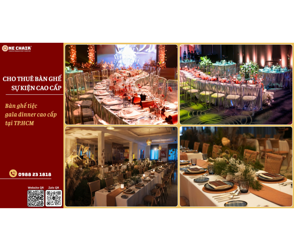 Cho thuê bàn ghế tiệc gala dinner cao cấp tại TP.HCM