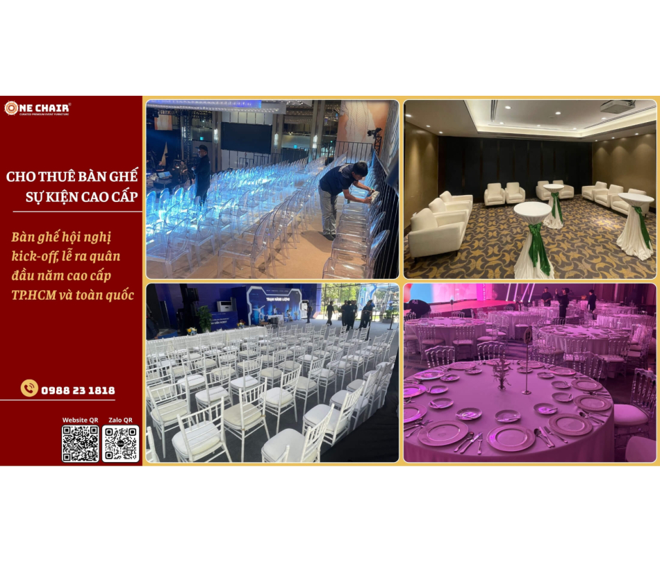 Cho thuê bàn ghế hội nghị kick-off, lễ ra quân đầu năm cao cấp — TP.HCM và toàn quốc