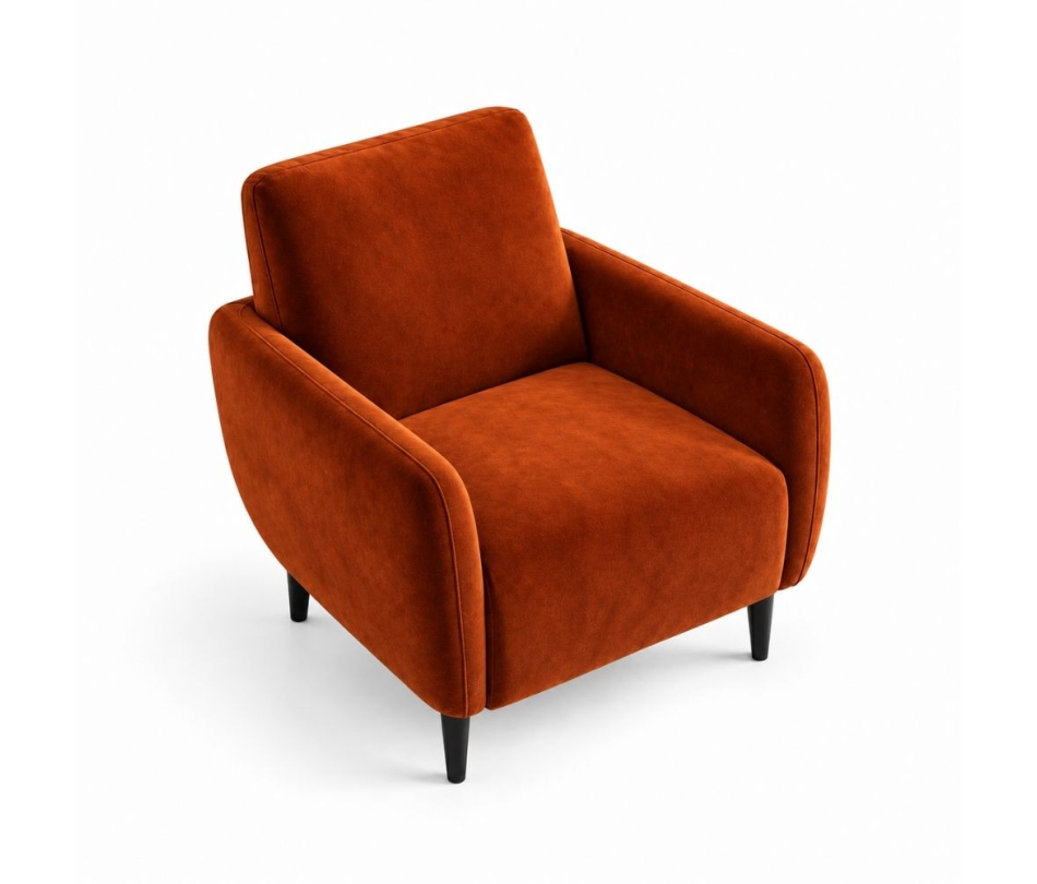 Ghế Sofa Armchair VIP - Nhung Cam Đất