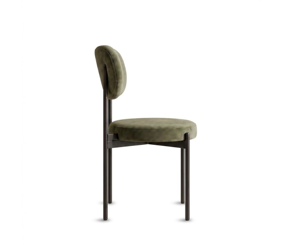 Ghế Velvet Khung Đen - Nhung Xanh Olive