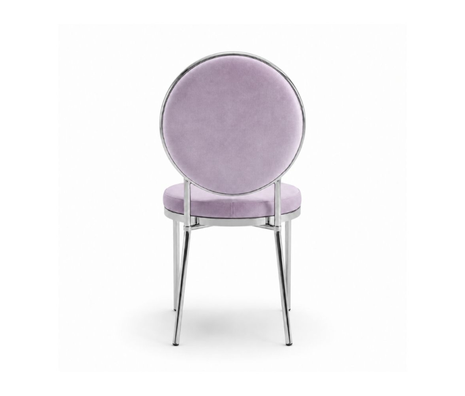 Ghế Moon Mạ Bạc Bóng - Nhung Tím Lilac