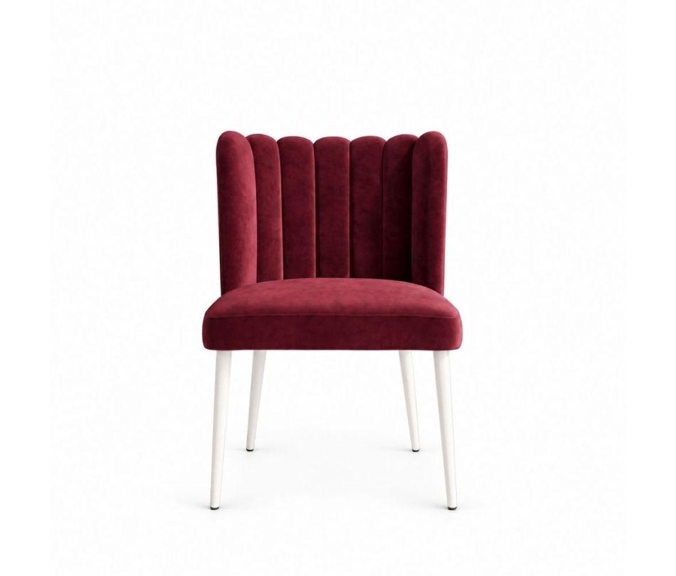 Ghế Nệm Vải Tulip - Đỏ Burgundy
