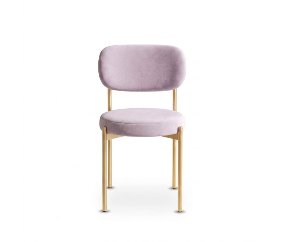 Ghế Velvet Khung Vàng Nhạt - Nhung Tím Lilac
