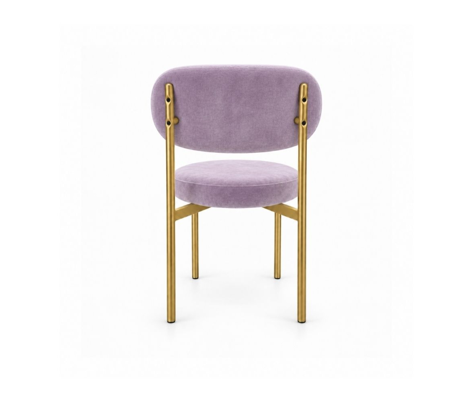 Ghế Velvet Khung Mảnh Vàng Champagne - Nhung Tím Lilac