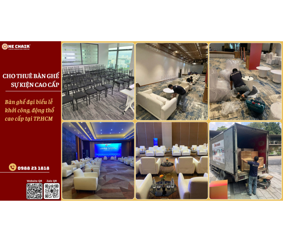 Cho thuê bàn ghế đại biểu lễ khởi công, động thổ cao cấp tại TP.HCM