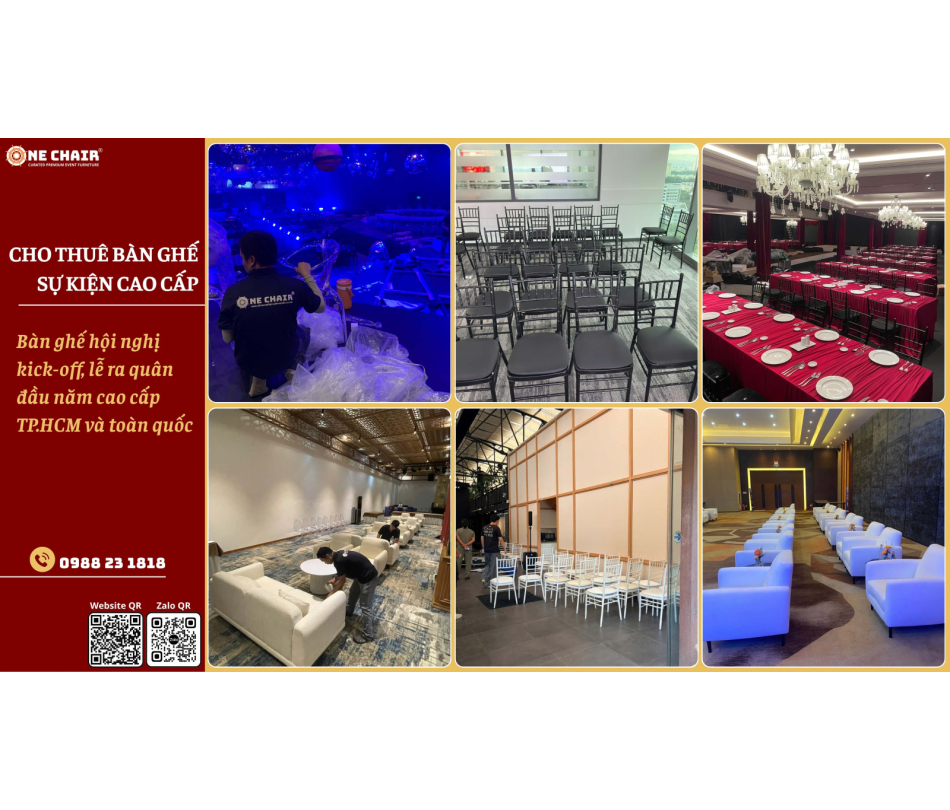 Cho thuê bàn ghế hội nghị kick-off, lễ ra quân đầu năm cao cấp — TP.HCM và toàn quốc