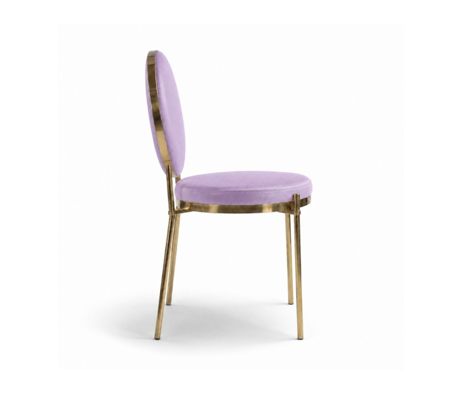 Ghế Moon Mạ Vàng Bóng - Nhung Tím Lilac