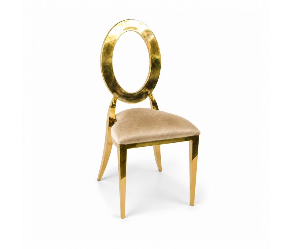 Ghế Louis Oval Mạ Vàng - Nệm Nhung Màu