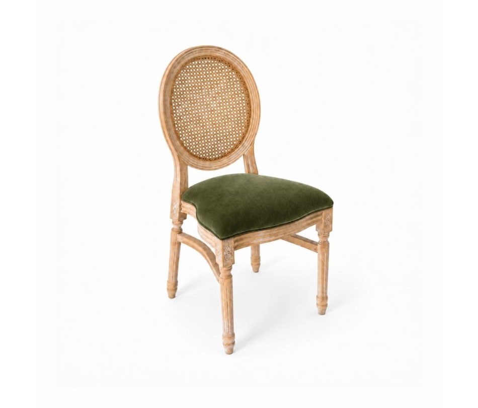 Ghế Louis XVI Lưng Mây - Nệm Màu